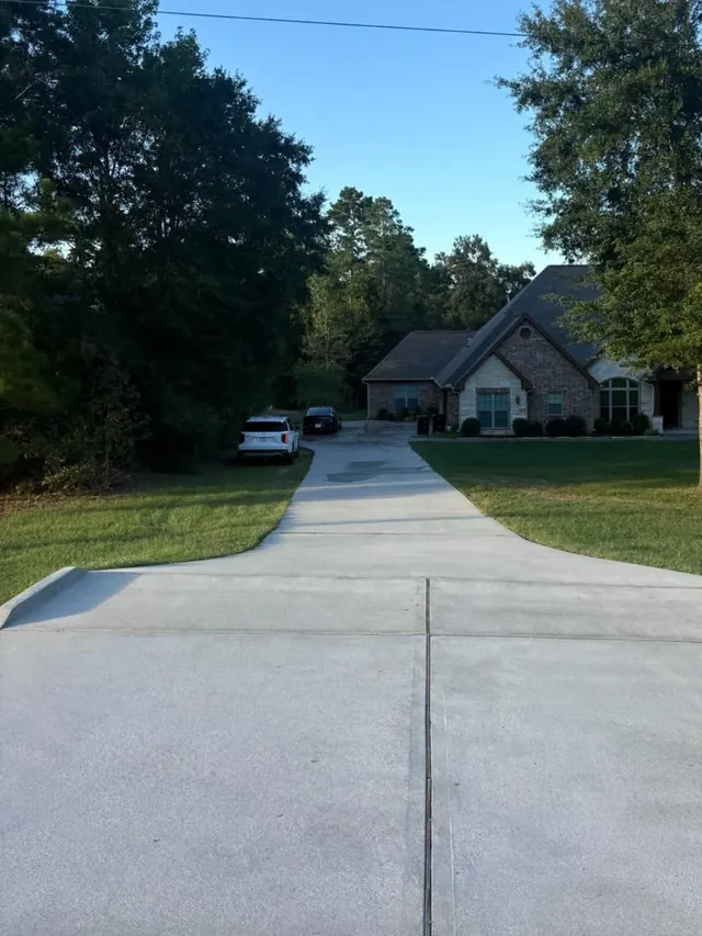 The same driveway after cleaning, lighter and even